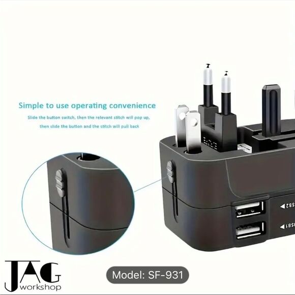 Univeral International Travel Power Adapter Plugs Charger for USA EU UK 110-240V - Picture 8 of 15
